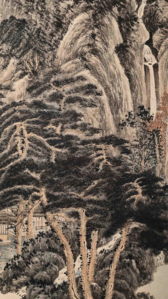Eden Fine Antiques Galleries LLC1946 ZHANG DAQIAN MOUNTAIN RETREAT AMONG PINES PAINTING