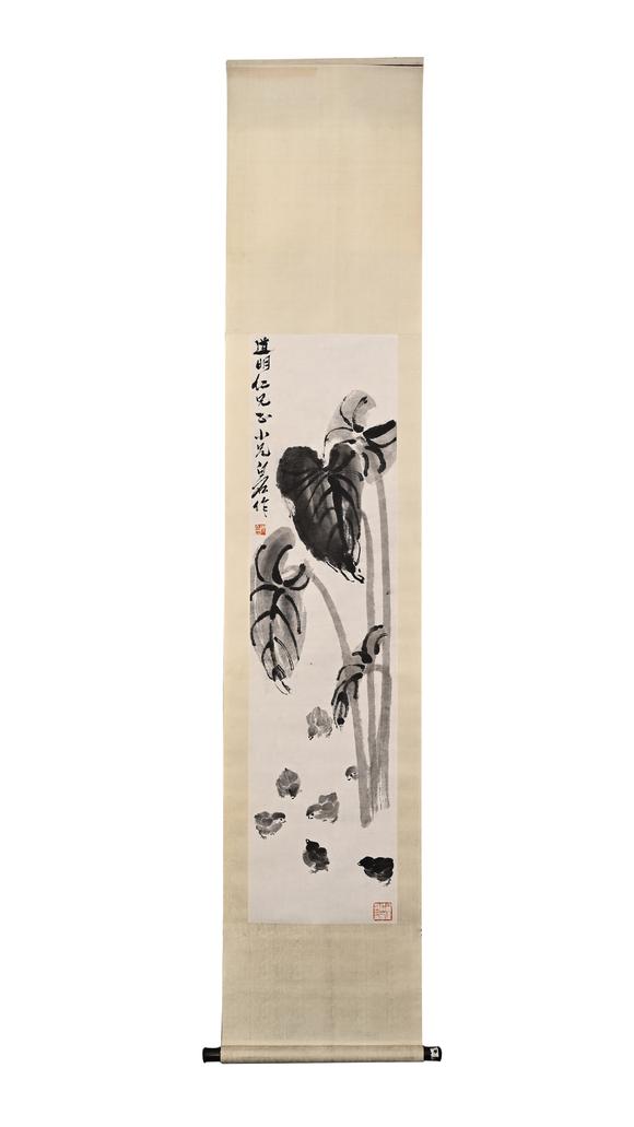 Eden Fine Antiques Galleries LLCQI BAISHI LOTUS AND CHICKS PAINTING