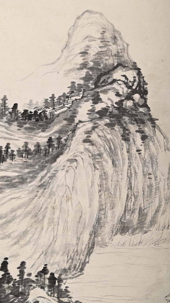 Eden Fine Antiques Galleries LLC1940 ZHANG DAQIAN LANDSCAPE WITH RIVER AND CLIFFS PAINTING