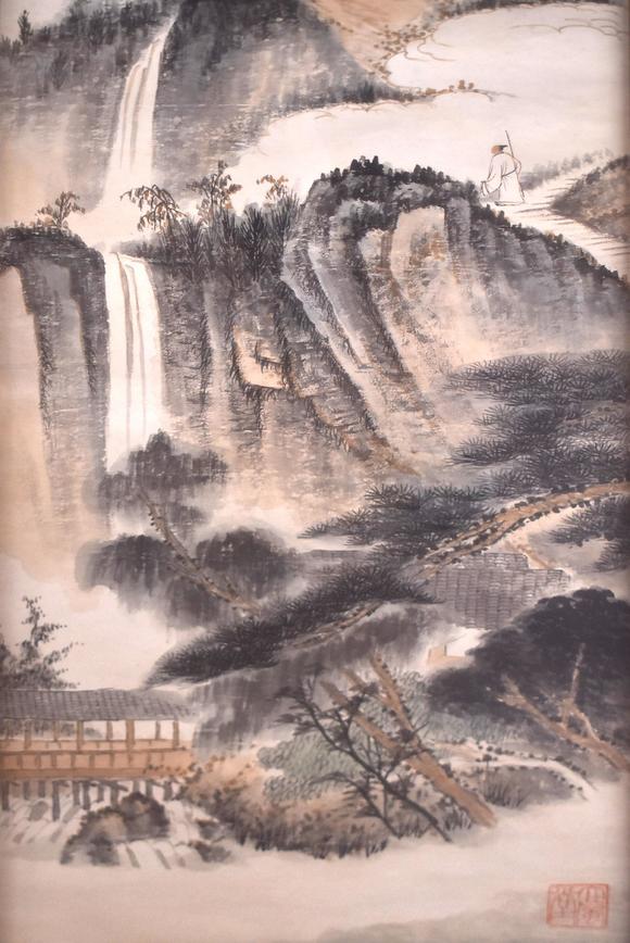 Eden Fine Antiques Galleries LLC1932 ZHANG DAQIAN 4 PANEL FRAMED PAINTING