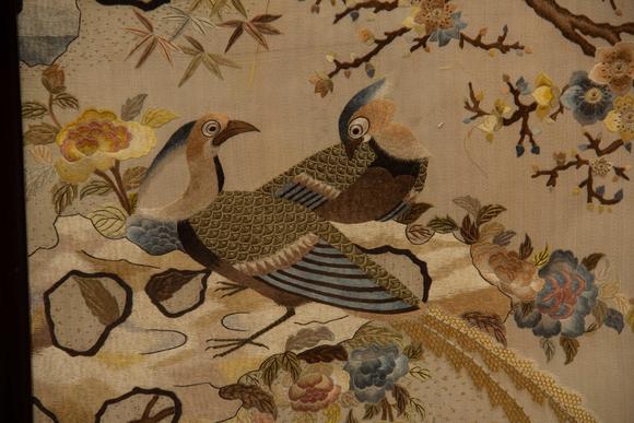 Eden Fine Antiques Galleries LLCA SET OF CHINESE BIRD AND FLOWER EMBROIDERY PANELS