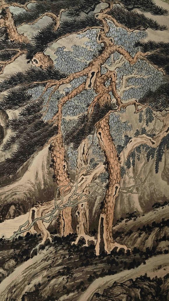 Eden Fine Antiques Galleries LLC1948 ZHANG DAQIAN MOUNTAIN WATERFALL AND SCHOLAR PAINTING