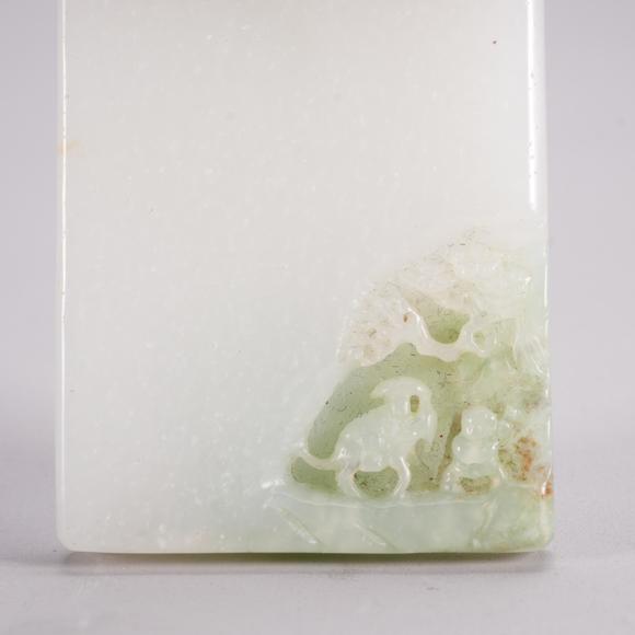 Eden Fine Antiques Galleries LLCA CHINESE WHITE JADE LANDSCAPE PLAQUE