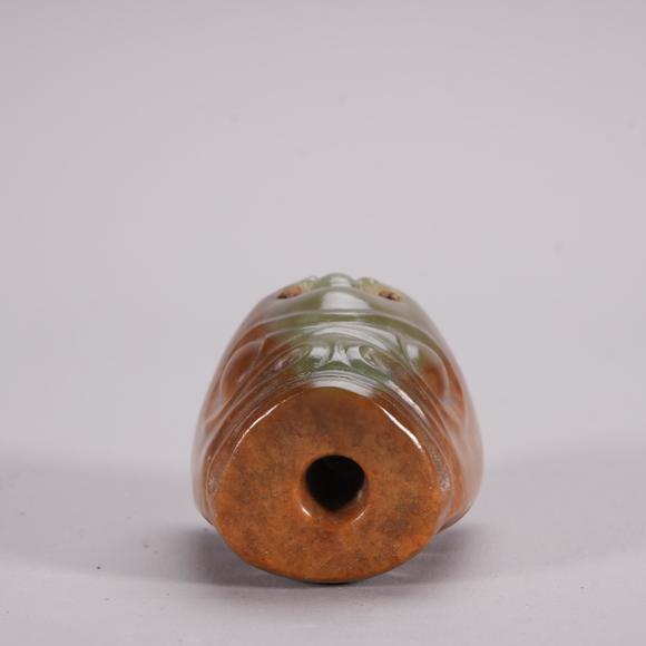 Eden Fine Antiques Galleries LLCA CHINESE ARCHAIC JADE BEAST MASK BEAD
