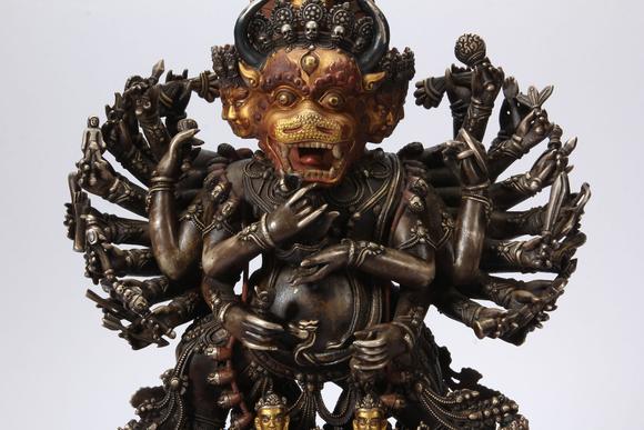 Eden Fine Antiques Galleries LLCA CHINESE PARCEL GILT SILVER WRATHFUL BUDDHA