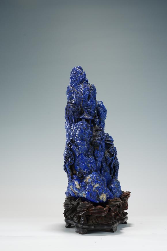 Eden Fine Antiques Galleries LLCA CHINESE LAPIS LAZULI LANDSCAPE MOUNTAIN CARVING