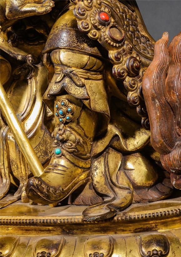 Eden Fine Antiques Galleries LLCA CHINESE GILT BRONZE VAISHRAVANA STATUE