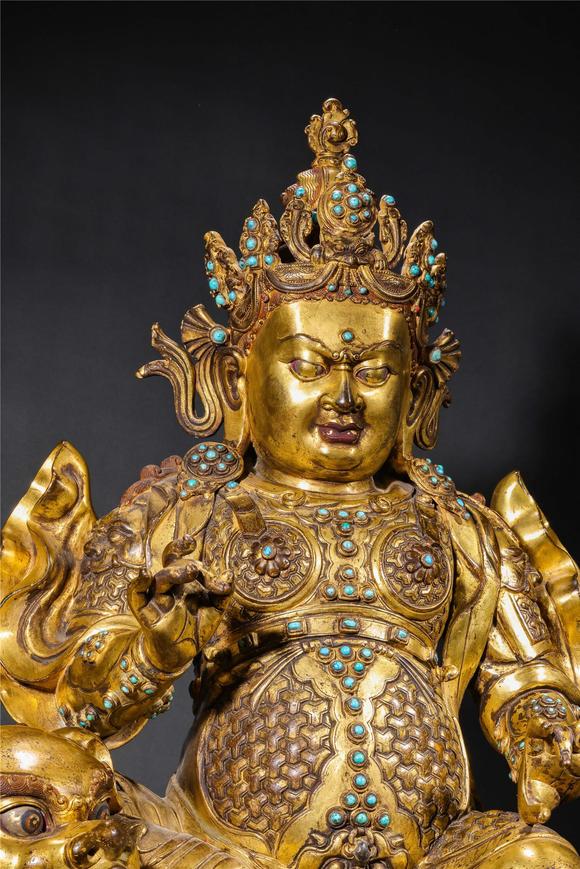Eden Fine Antiques Galleries LLCA CHINESE GILT BRONZE VAISHRAVANA STATUE