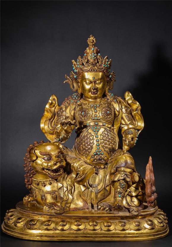 Eden Fine Antiques Galleries LLCA CHINESE GILT BRONZE VAISHRAVANA STATUE