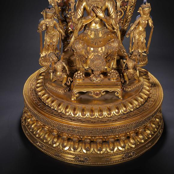 Eden Fine Antiques Galleries LLCA CHINESE GILT BRONZE BUDDHIST SHRINE GROUP