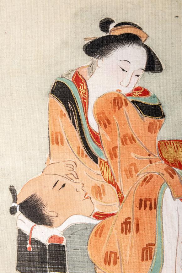 大阪美術(shù)商會江戶時代 勝川春章 春情圖十五開