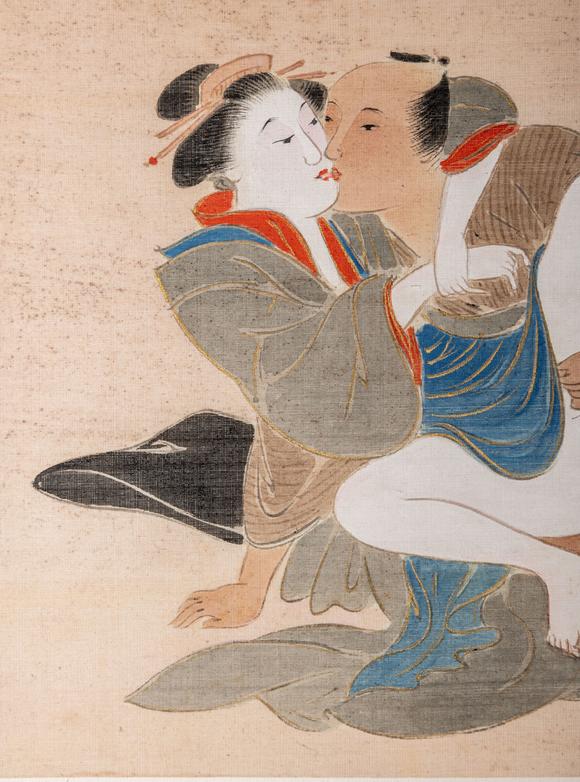 大阪美術(shù)商會江戶時代 勝川春章 春情圖十五開