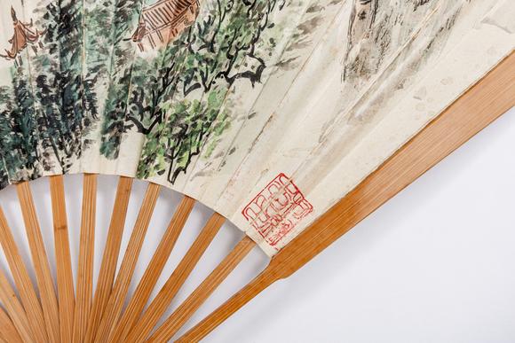 大阪美術(shù)商會(huì)申石伽、張大千合作成扇