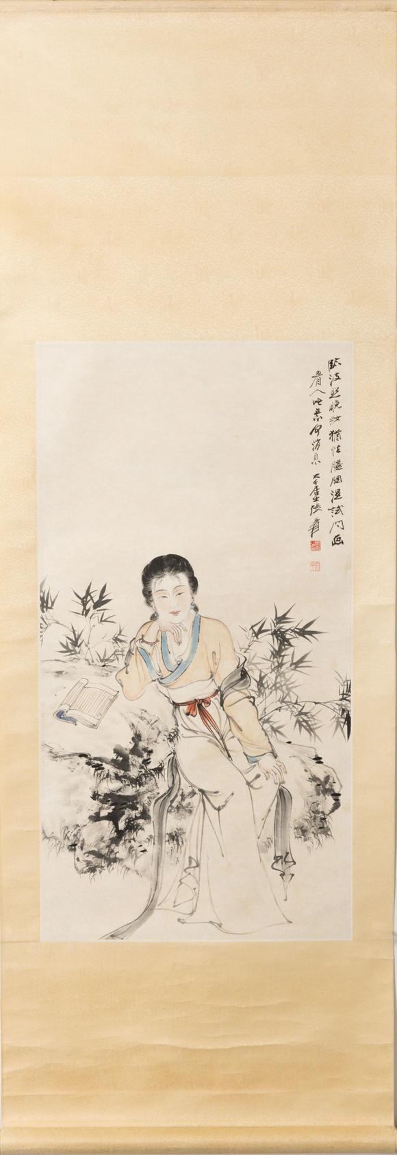 大阪美術(shù)商會張大千 仕女待春