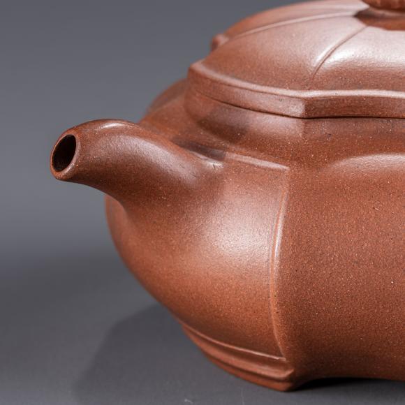 大阪美術(shù)商會金商鼎標(biāo)款 朱泥八卦急須