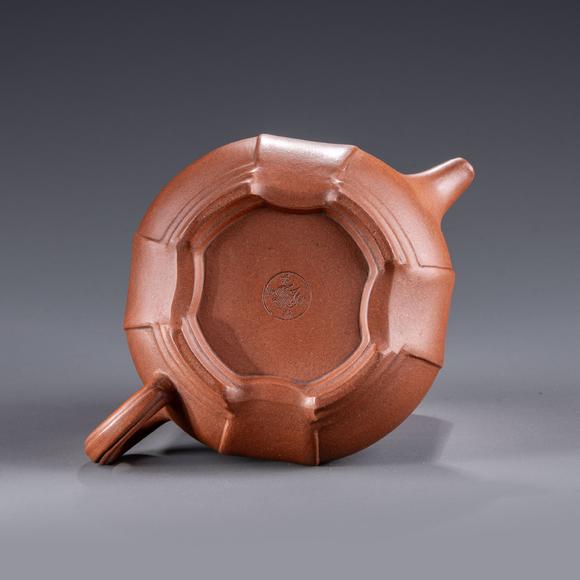 大阪美術(shù)商會(huì)金商鼎標(biāo)款 朱泥八卦急須