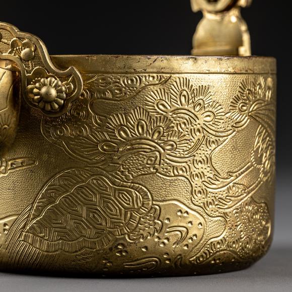 大阪美術(shù)商會(huì)明 銅鎏金水注澆鬥1對(duì)