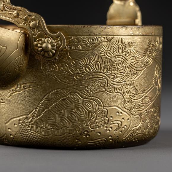 大阪美術(shù)商會(huì)明 銅鎏金水注澆鬥1對(duì)