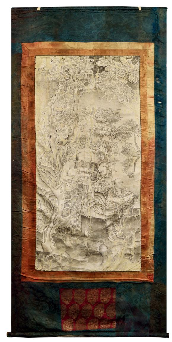 華藝國際17世紀(jì)  仿宋劉松年羅漢圖白描羅漢唐卡