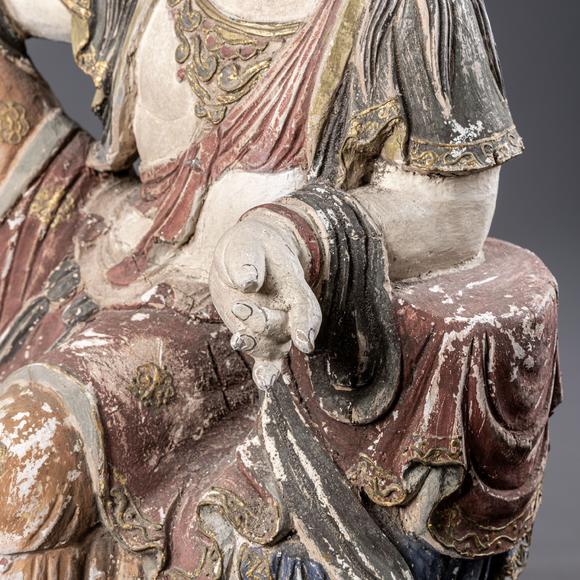 大阪美術(shù)商會明 木胎彩漆自在觀音