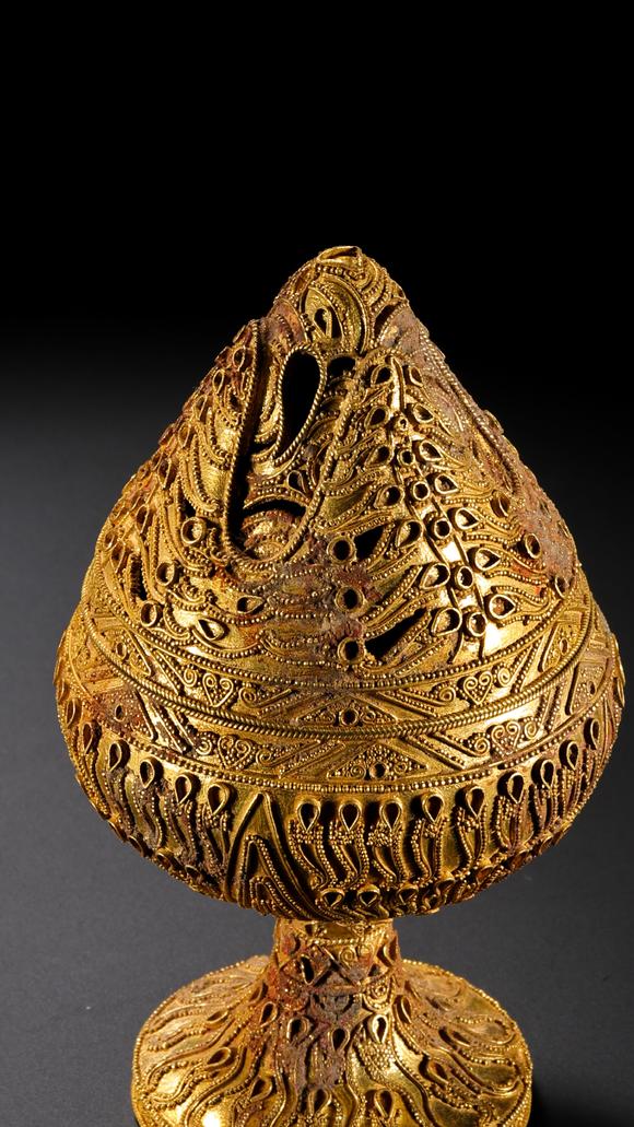 日本東競(jìng)株式會(huì)社明以前 金制累絲博山熏爐