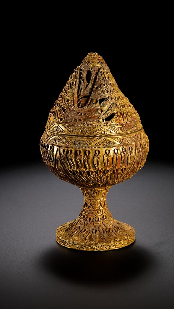 日本東競(jìng)株式會(huì)社明以前 金制累絲博山熏爐