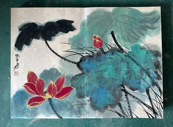 東京國(guó)際拍賣(mài)張大千 潑彩荷花十開(kāi)