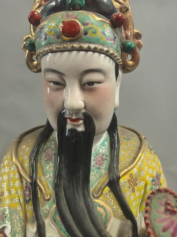 東京國際拍賣清代 粉彩福祿壽三星造像
