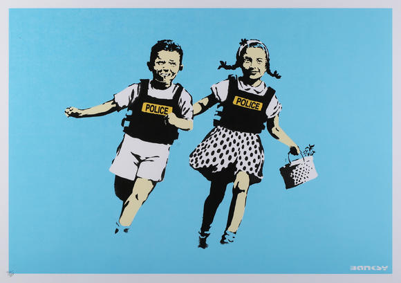 TooveysBanksy (British b.1974) - 'Jack & Jill' (2005), colour screenprint, numbered 74/350 lower left, with blindstamp, p.45cm x 65cm, within an aluminium fr