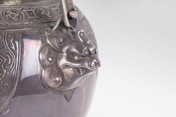 東京中央沐春堂拍賣(mài)淨(jìng)益獸口大銀壺 淨(jìng)益鳳凰風(fēng)爐
