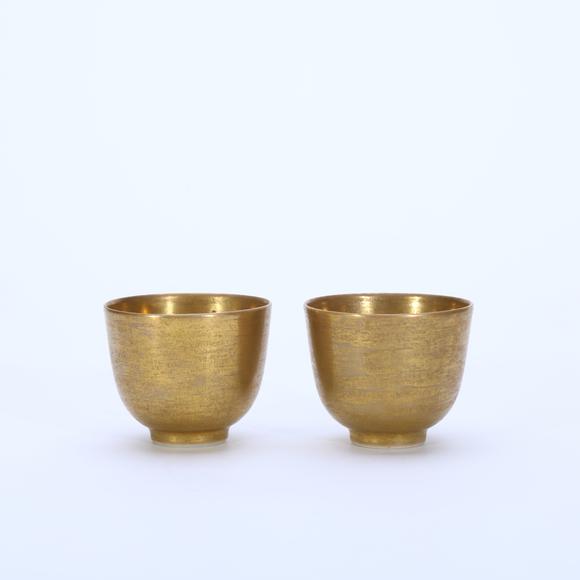 鐮倉美術(shù)清康熙 金釉杯一對