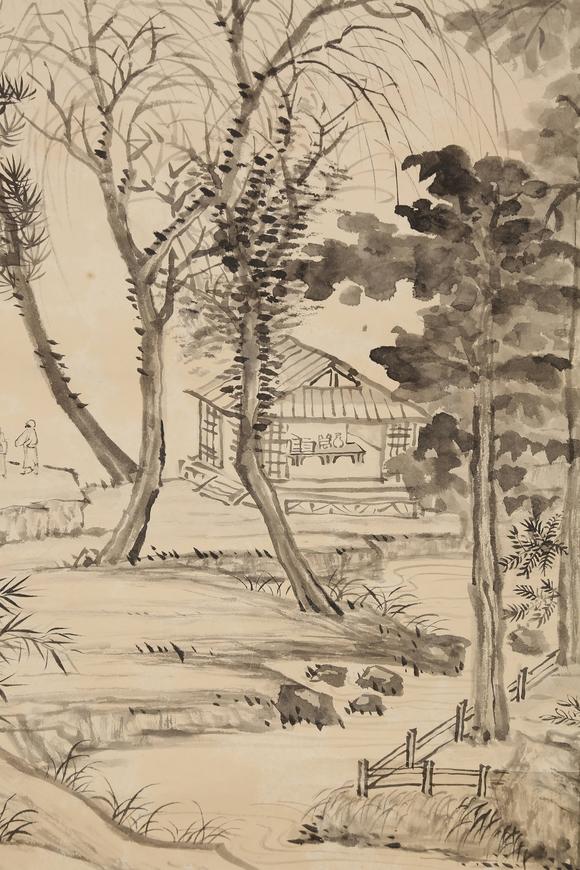 千美會(huì)王翚紙本山水圖畫