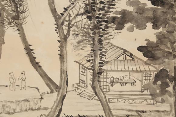 千美會(huì)王翚紙本山水圖畫