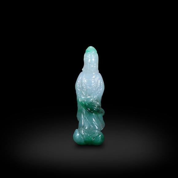 鐮倉(cāng)美術(shù)清 翡翠雕觀音菩薩像