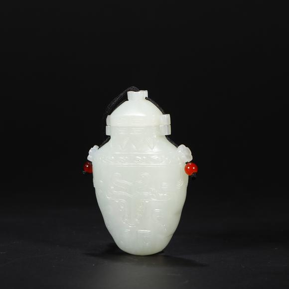 鐮倉美術(shù)清 和田白玉獸面紋香囊
