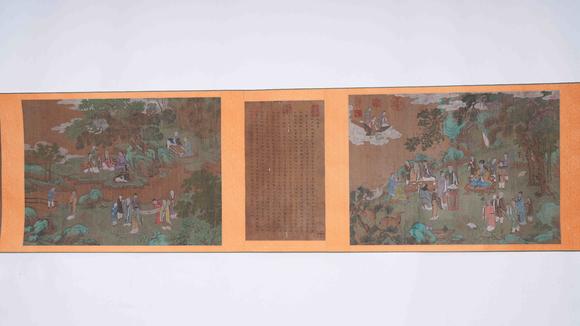 弘楊株式會(huì)社趙孟頫絹本福壽無(wú)疆圖畫(huà)手卷一對(duì)