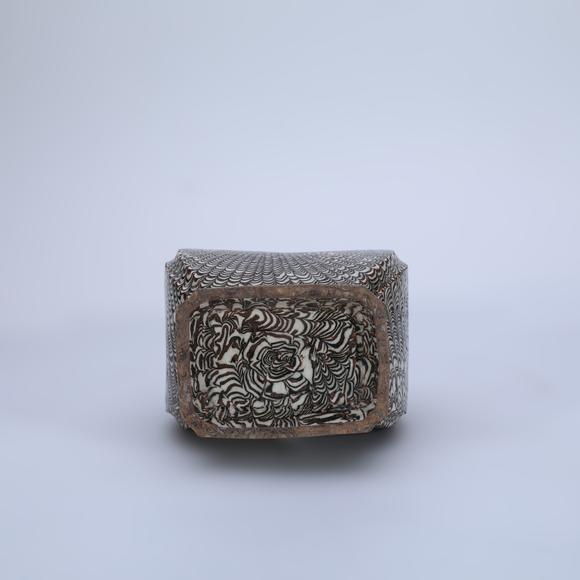 鐮倉美術(shù)明以前 絞胎扁瓶