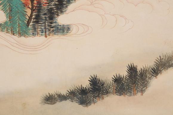 千美會張大千紙本山水圖畫