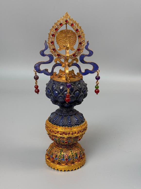 東京蕓術(shù)掐絲青金石藏傳佛教擺件天然青金石可檢測，純