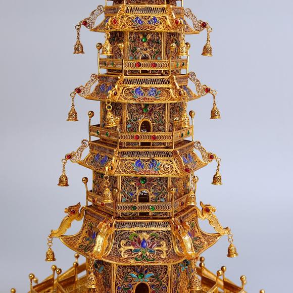 東京蕓術(shù)累絲嵌寶樓閣式佛塔