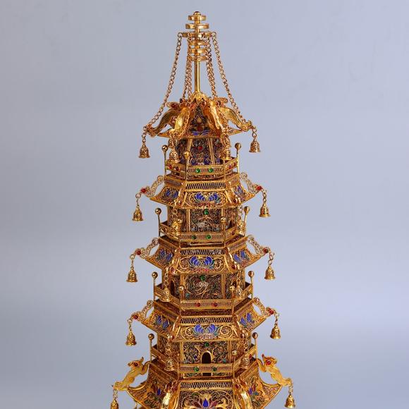 東京蕓術(shù)累絲嵌寶樓閣式佛塔