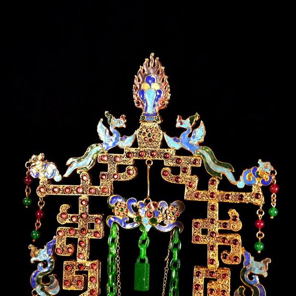 東京蕓術(shù)累絲工藝巴山翠鏈條擺件