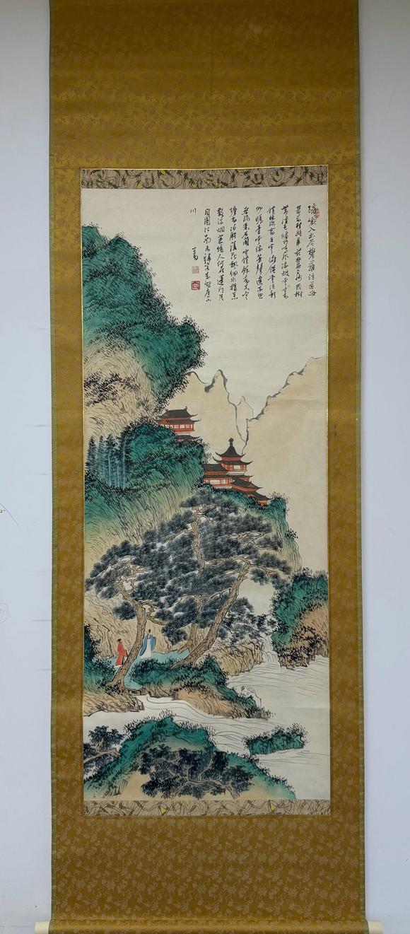 日本松町古美溥儒 山水人物作品