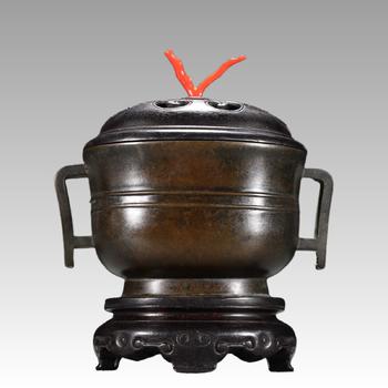 copper placenta surface double-eared incense burner