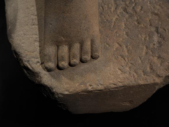 Galerie ZackeA MONUMENTAL (183 CM) SANDSTONE FIGURE OF A DANCING UMA, ANGKOR PERIOD, KOH KER STYLE