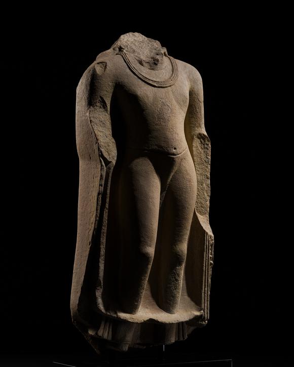 Galerie Zacke? A LARGE AND HIGHLY IMPORTANT CHUNAR SANDSTONE TORSO OF THE BUDDHA, SARNATH, GUPTA PERIOD, 5TH CENTURY