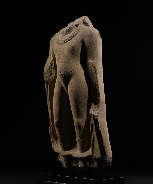 Galerie Zacke? A LARGE AND HIGHLY IMPORTANT CHUNAR SANDSTONE TORSO OF THE BUDDHA, SARNATH, GUPTA PERIOD, 5TH CENTURY