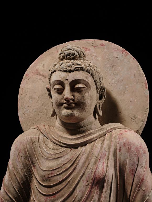 Galerie ZackeTHE MONUMENTAL AND HIGHLY IMPORTANT ‘KIENZLE’ STUCCO STATUE OF BUDDHA GANDHARA, PROBABLY HADDA, CIRCA 3RD-5TH CENTURY