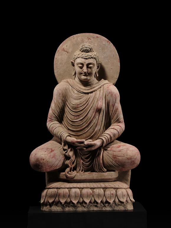 Galerie ZackeTHE MONUMENTAL AND HIGHLY IMPORTANT ‘KIENZLE’ STUCCO STATUE OF BUDDHA GANDHARA, PROBABLY HADDA, CIRCA 3RD-5TH CENTURY