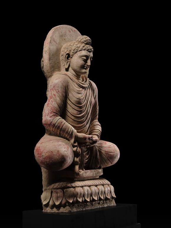 Galerie ZackeTHE MONUMENTAL AND HIGHLY IMPORTANT ‘KIENZLE’ STUCCO STATUE OF BUDDHA GANDHARA, PROBABLY HADDA, CIRCA 3RD-5TH CENTURY